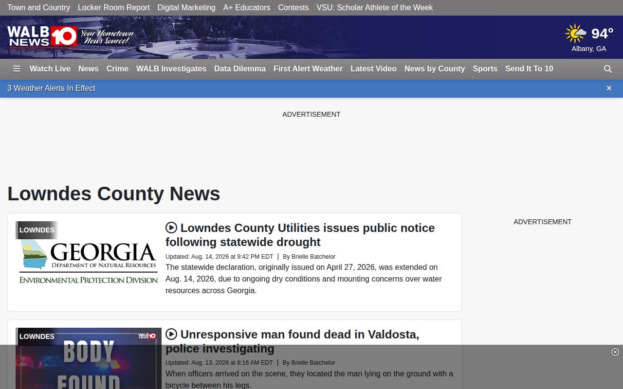 WALB Lowndes County local crime news feed