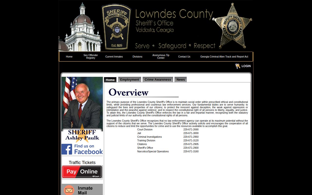 Lowndes County Sheriff's Office anonymous tip center interface